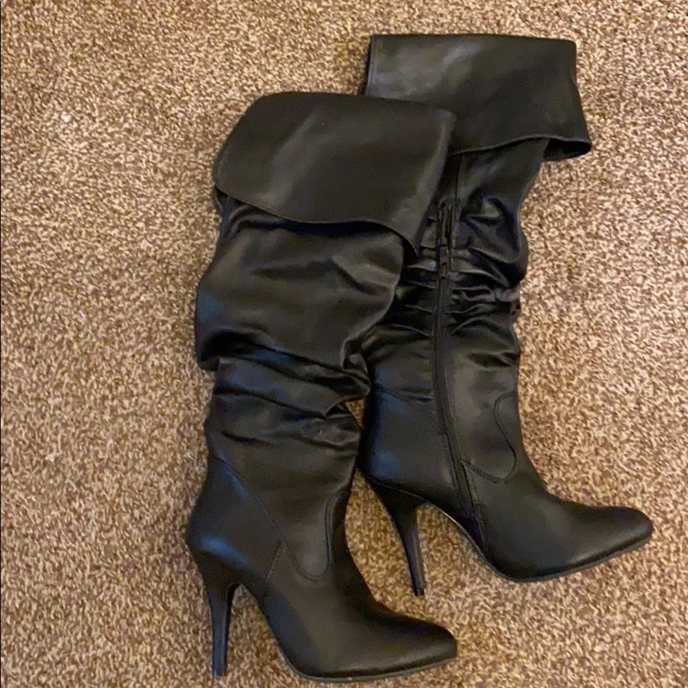 Faux leather boots